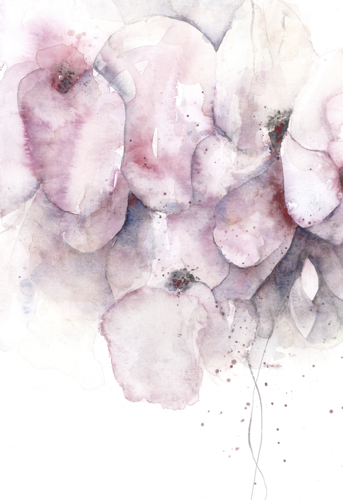 Merle Neumann Orchideen Blumenaquarell - 30 x 47 cm