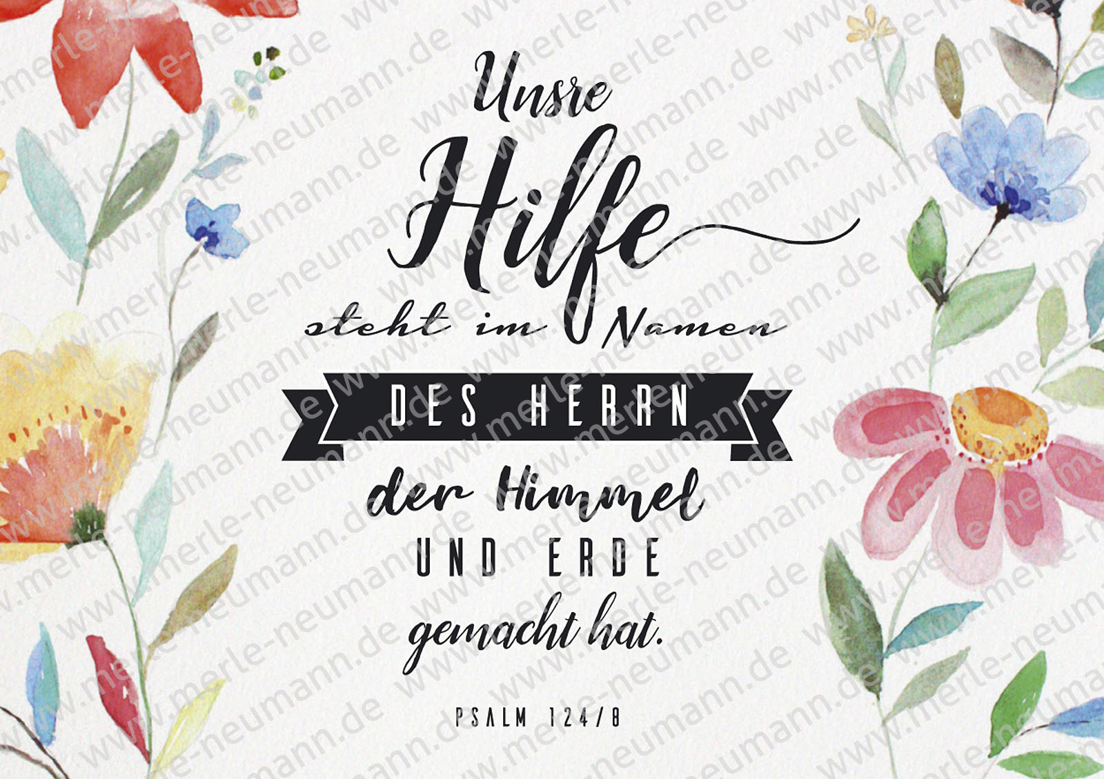 Merle Neumann malt – Bildmotiv: Hilfe – Unsre Hilfe steht im Namen des HERRN, der Himmel und Erde gemacht hat. Psalm 124,8